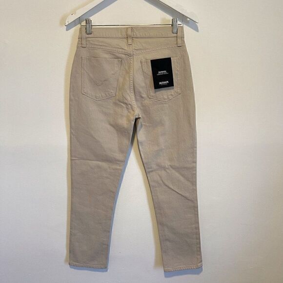 NWOT Hudson Barbara High Waist Crop Straight Leg Jeans in Ivory - Picture 3 of 7